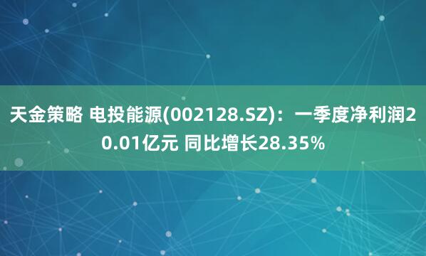 天金策略 电投能源(002128.SZ)：一季度净利润20.01亿元 同比增长28.35%